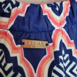 CABANA LIFE SLEEVELESS SHIFT DRESS UPF 50+ ORANGE BLUE GEO PRINT MEDIUM Photo 3