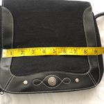 Black grunge goth crossbody messenger bag silver tone adjustable buckle strap Measurement in pics Photo 5