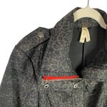 We The Free / Free People Black Brown Animal Print Moto‎ Red Zip Jacket Coat Sz 4 Photo 1