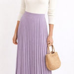Free People FP Beach Lavender Mira Knit Maxi Sweater Skirt Size L Photo 0