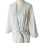 VINTAGE 90s ARIA Ditsy Floral Belted Robe White Size L Photo 2