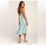 Lulus  Bliss Abound Light Blue Floral Print Tiered Midi Dress size M Photo 3