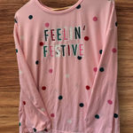 Joypun Pink Festive Long Sleeve Shirt Women's M Size M Photo 0