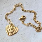 Handmade gold tone stainless steel celestial whimsical boho heart necklace🌟 Photo 2