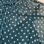 Zimmermann MONCUR SHIRRED POLKA-DOT CREPON MIDI DRESS IN TEAL SLIP DRESS Size 0 Photo 4