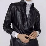 ZARA  bloggers favorite faux Leather mini shirt dress size M  NWT Photo 1