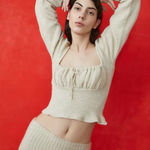 NWT Tach Clothing Bella Wool Sweater Top in Cream Sz Medium $198 Photo 0