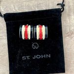 St. John Vintage 80’s  red/blue/white Enamel Clip On Earrings “rare” Photo 2