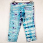 NYC Size 6 Capri Jeans Handmade Tie Dye Chasing Dreams Blue Crop Skinny 1071 Photo 1