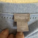 Chico's  Blue Knit Sleeveless Tank Top Women's Size 1 (M) Top‎ Decorative Details Photo 10