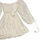 Saints + Secrets White Mini Dress Long Sleeve Back Tie Flowy Ruffle Size Small Photo 8