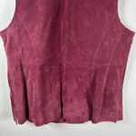 Dennis Basso  Suede Vest Womens Sz 1X Plus Genuine Leather Wine Burgundy Full Zip Photo 5