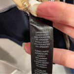 Chico's Cute relaxed Chico’s travelers camel navy striped cardigan top faux suede Photo 6