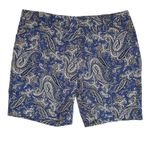 Talbots  Women's Size 12 Blue Paisley Print Shorts Cotton Photo 1