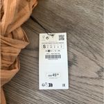 ZARA  One Shoulder Brown Striped Beaded Tie Waist Sleeveless‎ Blouse Size S NWT Photo 12