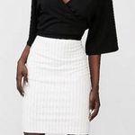 EXPRESS White Pinstripe High Waist Pencil Skirt Photo 0