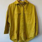 Mirth Kyoto Oversized Long Sleeve Button Down Yellow Shirt 100% cotton Size XS Photo 0