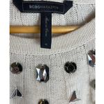 BCBGMAXAZRIA Runway Miri Beaded Cashmere Blend Pullover French Cream Size Medium Photo 7