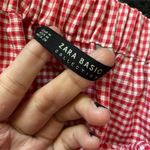 ZARA Red/White Gingham Off-the-Shoulder Top W/ Tie Wrist Detail Medium Photo 4