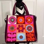LULU GUINNESS Floral Felt Handbag Purple Photo 0
