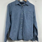 Tommy Hilfiger Womans Long Sleeve Button Down Dress Shirt Small Blue Photo 0