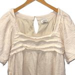 Aura Boho Square Neck Gauze Drop The Act Mini Dress Cream Medium Photo 1