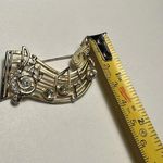 The Bar Two Tone & Rhinestone Music Notes / Brooch Pin Signed AJC Photo 4