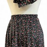Leslie Fay  Black Skirt with Red and White Accents Matching Scarf Vintage Boss 10 Photo 3