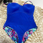 Catalina  Women's XL (16-18) One Piece Swimsuit Pink Fuchsia Green Floral Photo 8