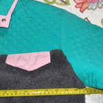Crown & Ivy cabana by  size small quilted jade grey pullover jacket pink lined Photo 4