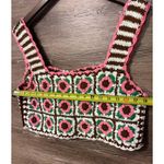Maeve  crochet top vest floral cropped One Size Opened Anthropologie 70's Style Photo 5