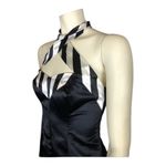 Boutique  Sexy halterneck long black & white dress with large slit size small Photo 5