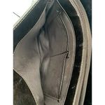 Sag Harbor Brown Shoulder Bag With Patent Leather Trim & Dual Handles Photo 6