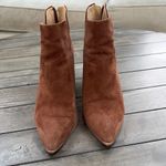 Vince Camuto Brown Ankle Boots with Chunky Heel and V-Cutouts Photo 3