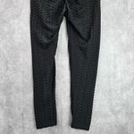 None Black Honeycomb Scrunch Activewear Legging Yoga Pants Bottoms Small Photo 5