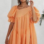 Puff Sleeve Dress Orange Size M Photo 0