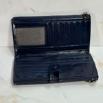 Roulens Blue Leather Wallet Snap Closure Zip Pockets ID Card Holder 7"x4"x1" Photo 2