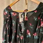 A New Day Black Floral Long Sleeve Mini Dress Large Photo 3