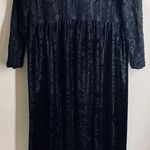 Dressing Clio Vintage Floral Lace & Black Velvet Long Sleeve Maxi Dress size M Size M Photo 1