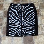 Etcetera  Brown & White Zebra Print Velvet Midi Straight/Pencil Skirt Size 8 Photo 1