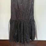 Vintage Black Lace Rhinestone Embellished Mermaid Style Strapless Formal Dress Size 10 Photo 5