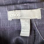 ASOS NWT Shorts Womens 0 Purple Pinstripe Pleated High Rise Preppy Old Money Photo 2