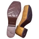 House of Harlow 1960 Griffin Ivory Leather Platform Block Heel Sandals Brown Size 8.5 Photo 2