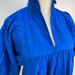 Never A Wallflower High Neck Dress Cobalt Blue Mini Cotton Windowpane Size XS Photo 1