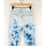 Paige  Womens Jeans Blue Indigo Tie Dye Hoxton Slim Crop Straight Raw Hem Size 29 Photo 7
