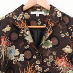 Vtg Connie Roberson Brocade Floral Blazer Jacket Womens Silk Blend Button Size S Black Photo 1