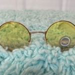 Round Yellow Lens and Gold Metal Frame Sunglasses NWOT Photo 0