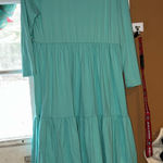 Reborn J  Aqua Long Sleeve Midi Dress Size Medium Colored Mint Photo 0