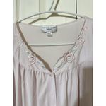 EUC‎ Vintage Miss Elaine Pink Floral Trim Nightgown Nice 39” Long Photo 2