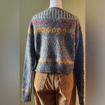 ZARA  Gray Knit Sweater with Gold Accents Photo 3